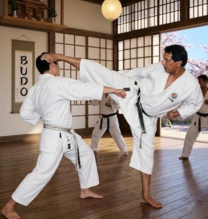Karate Dojo Sparring Practice